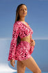 Luli Fama Wild Thing Bell Sleeve Scrunched Crop Top